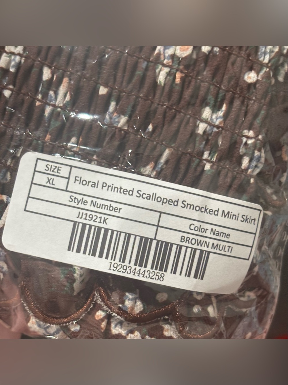 NWT Tuckernuck Hyacinth House "Steff" Smocked Mini Skirt XL Brown Ditsy Floral - Picture 11 of 11